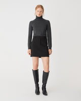 Clarisse Turtleneck Sweater in charcoal — full-length view