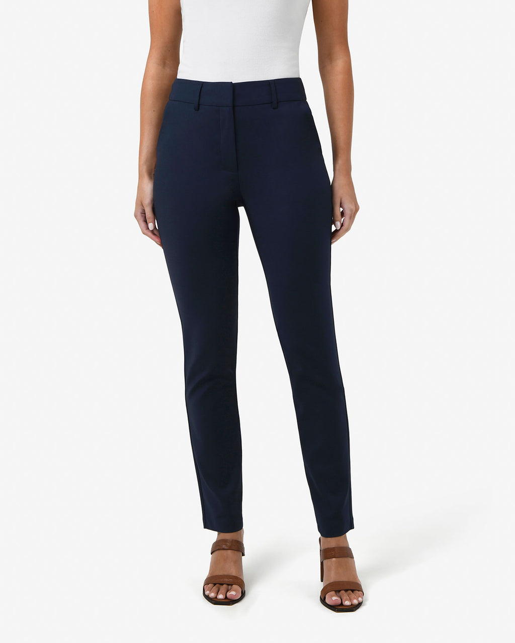 Stella Tall Trousers in navy — close-up view