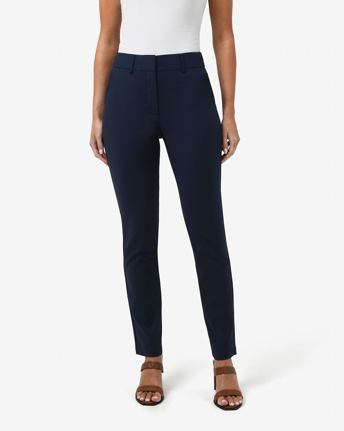 Stella Tall Trousers in navy — close-up view