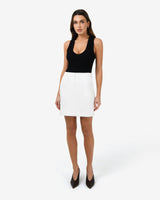 Safira Mini Skirt in ivory — full-length view