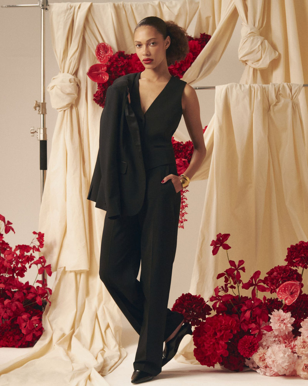 Eve Wide Leg Pants in black — alternate view