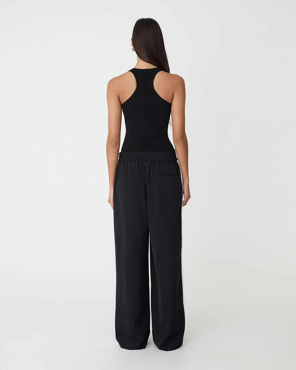 Valentine Scoop Neck Tank in black — back view
