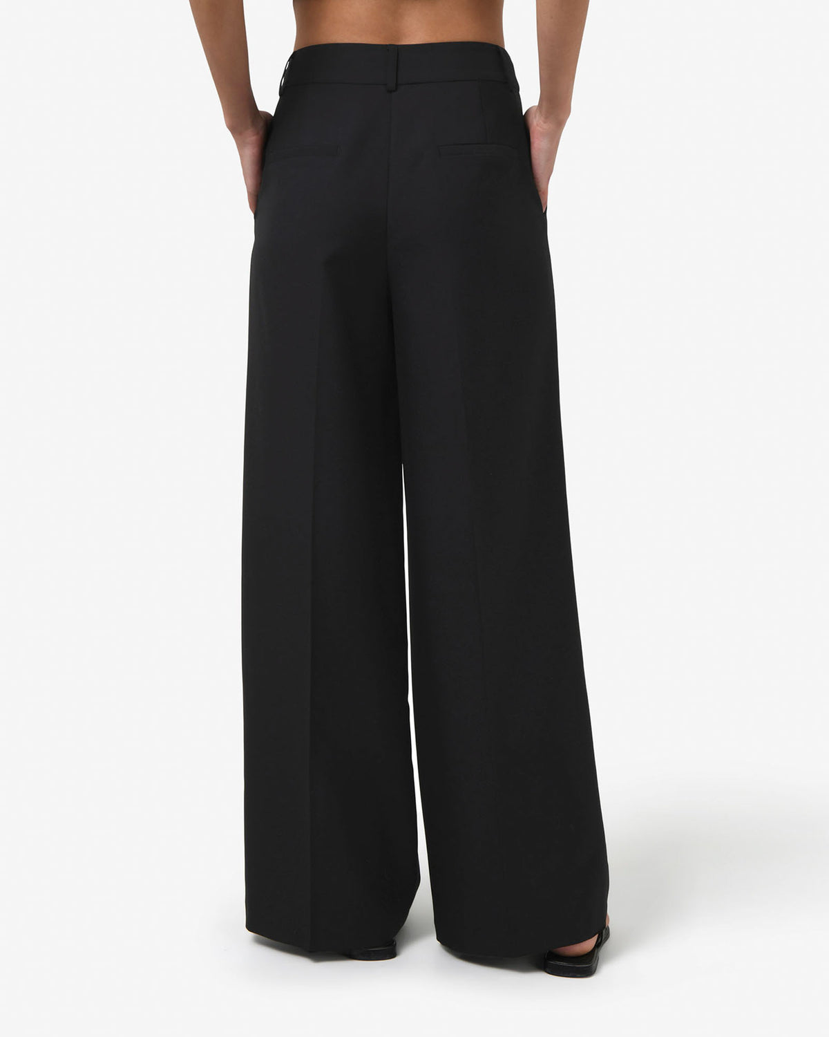 Amera 2 Wide Leg Tailored Pants in black — back view