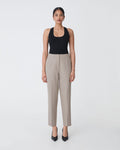 Mila Tapered Leg Pant in fawn — full-length view
