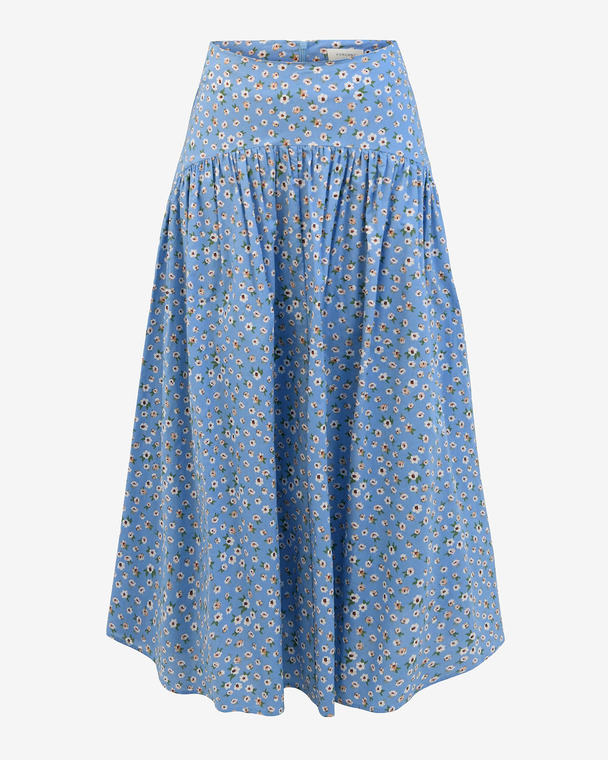 Alisa Gathered Full Skirt in blue ditsy — product-only view