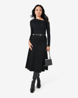 Felicha Asymmetric Top in black — full-length view