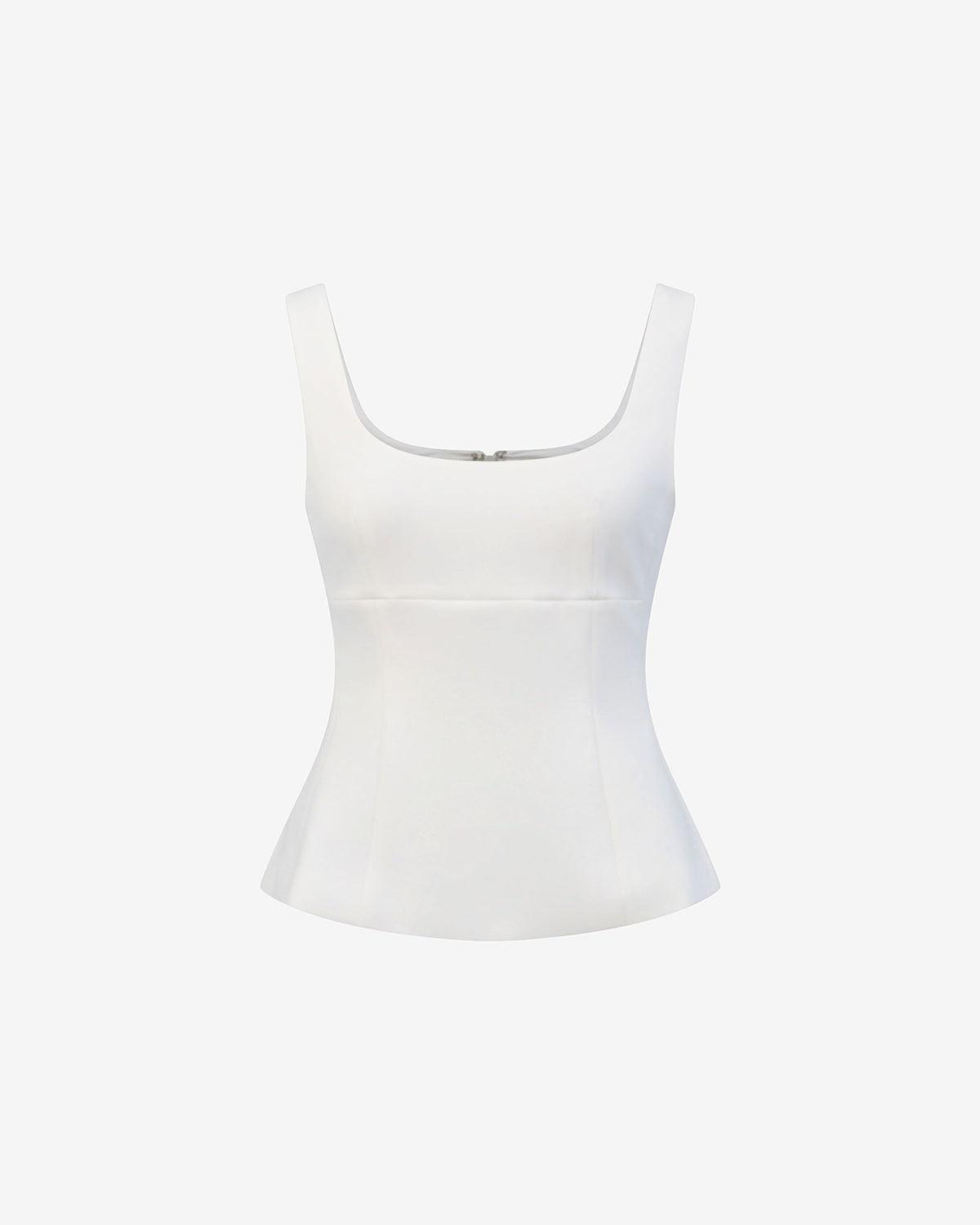 Nikki Peplum Top in ivory — product-only view