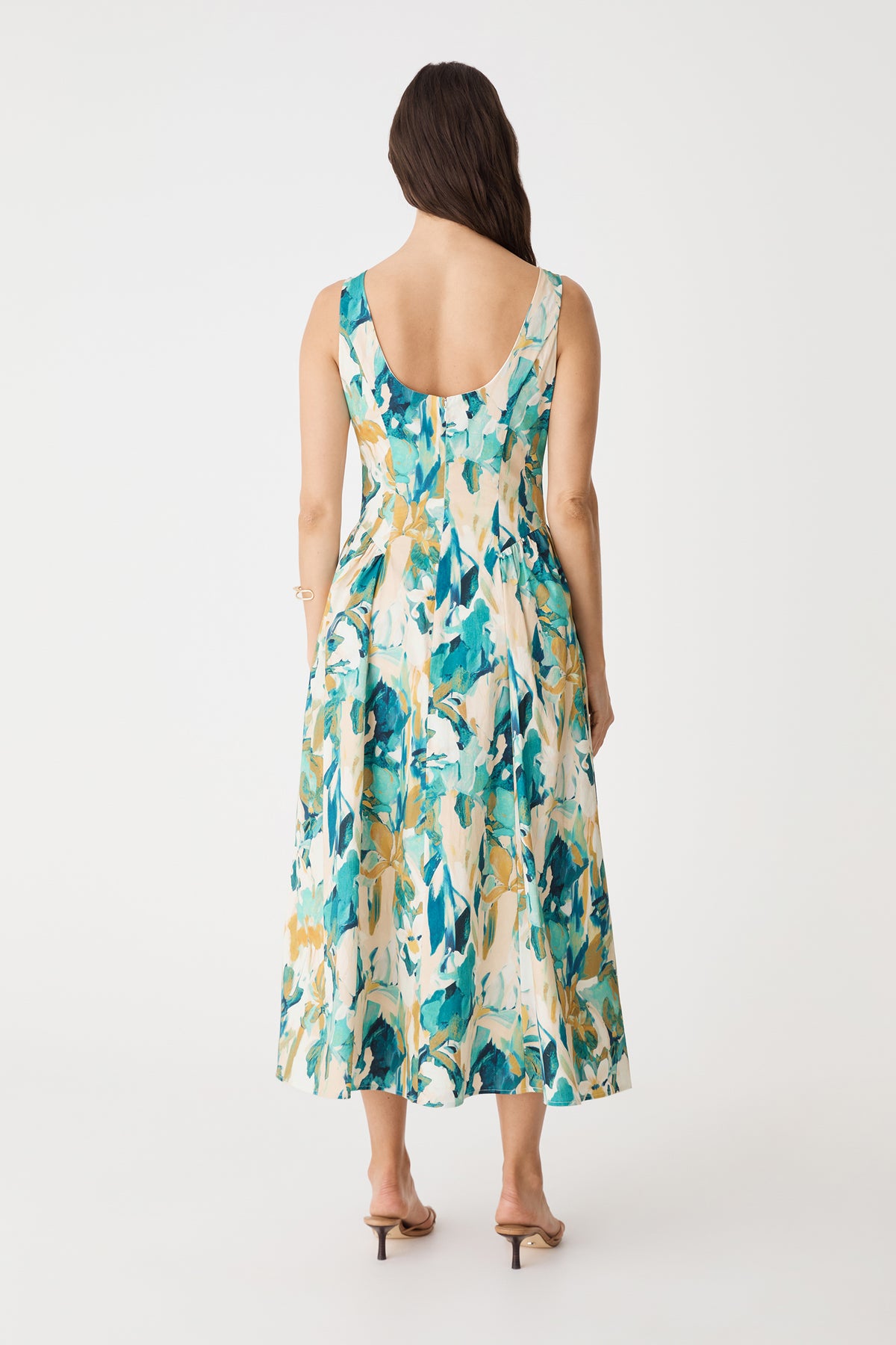 Liza Gather Detail Print Dress