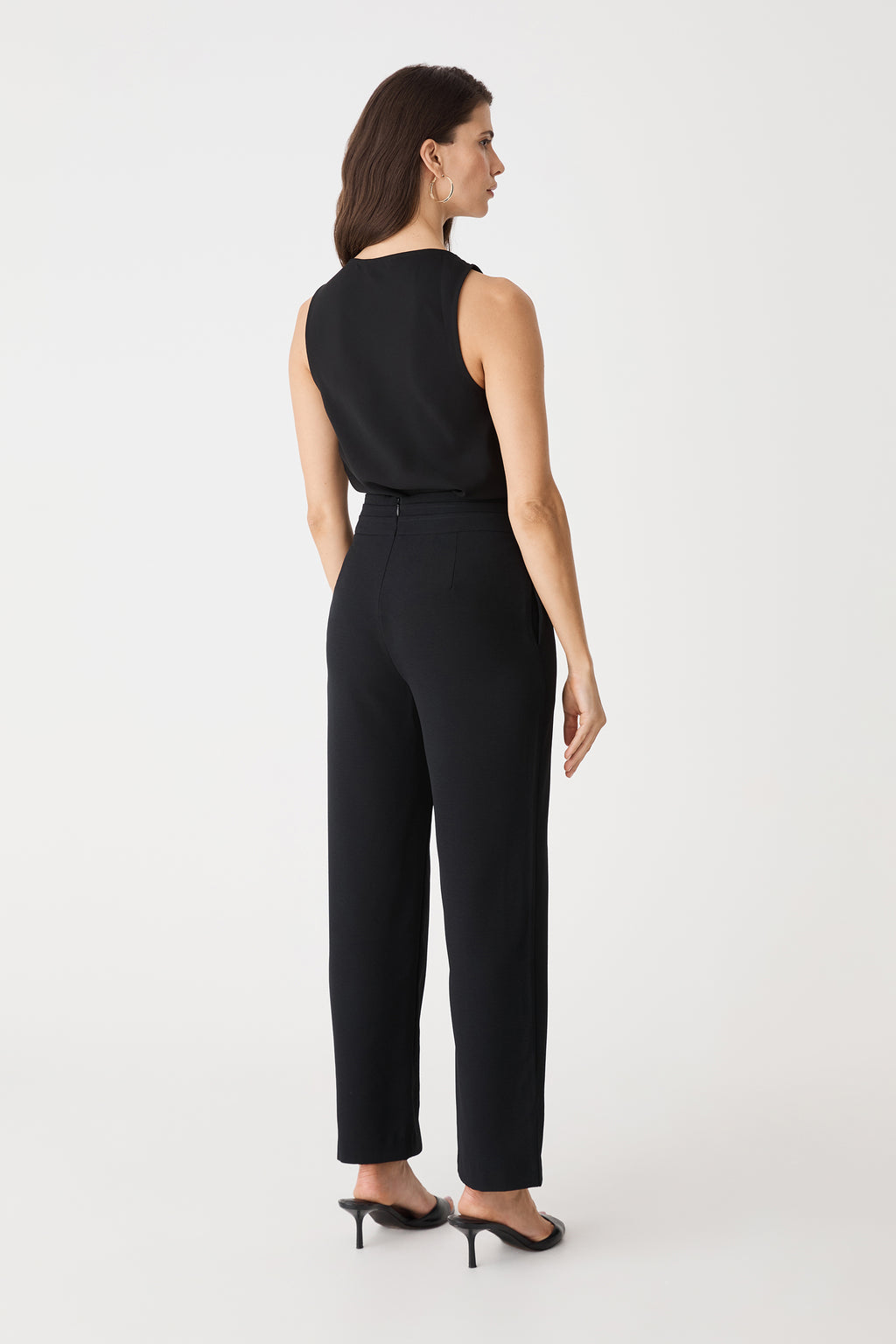 Back view of the black Tilda Split Hem Pants