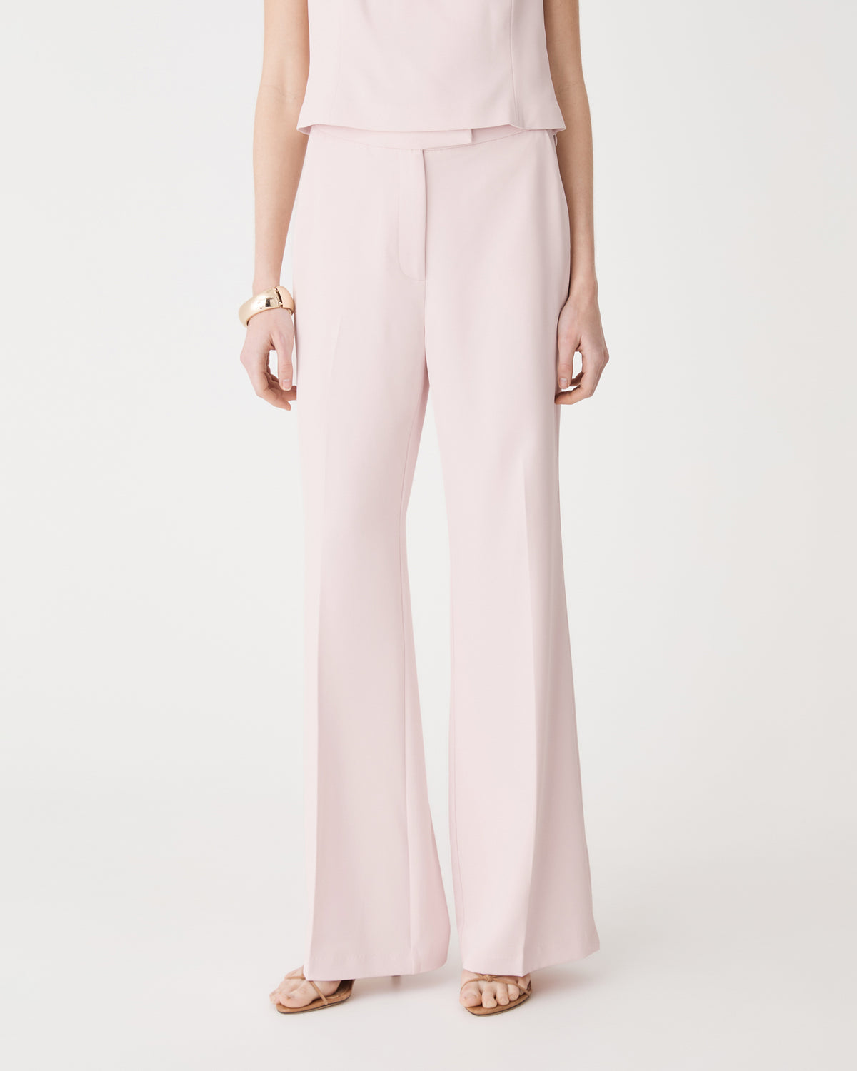 Chelsea Bootleg Pants in petal pink — close-up view
