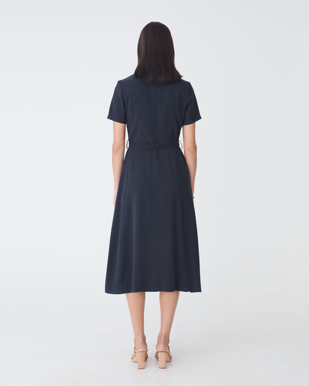Goulbury Shirt Dress in navy — back view