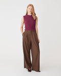 Frankie Sleeveless Cable Knit in berry — full-length view