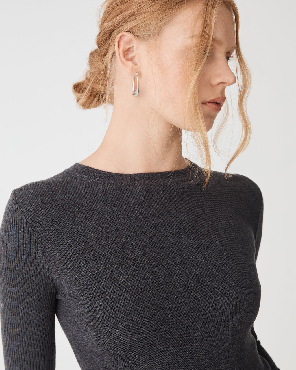 Elise Hoop Earrings in silver — view 2