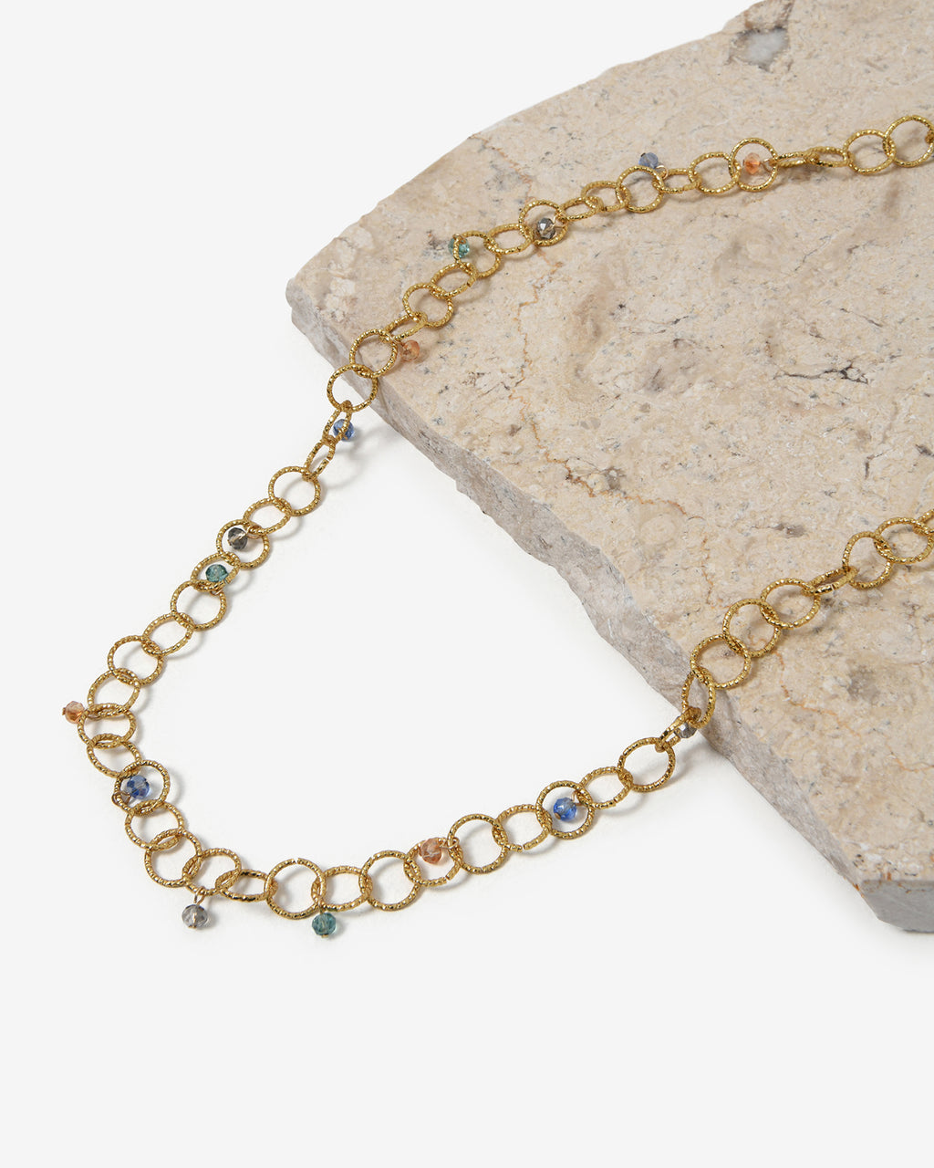 Amaris Crystal Chain Necklace in gold — view 3