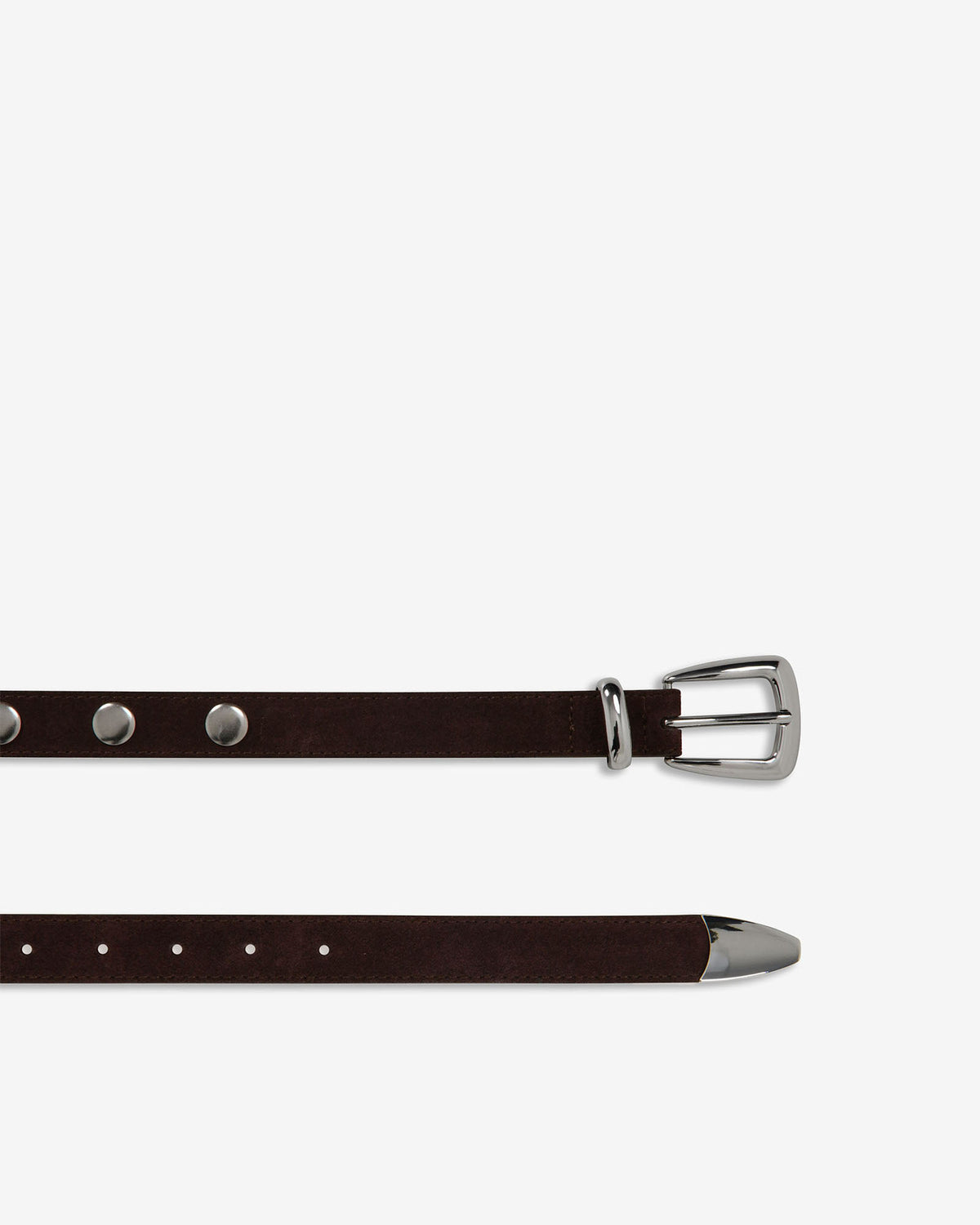 Mikala Suede Leather Belt in brown — view 3
